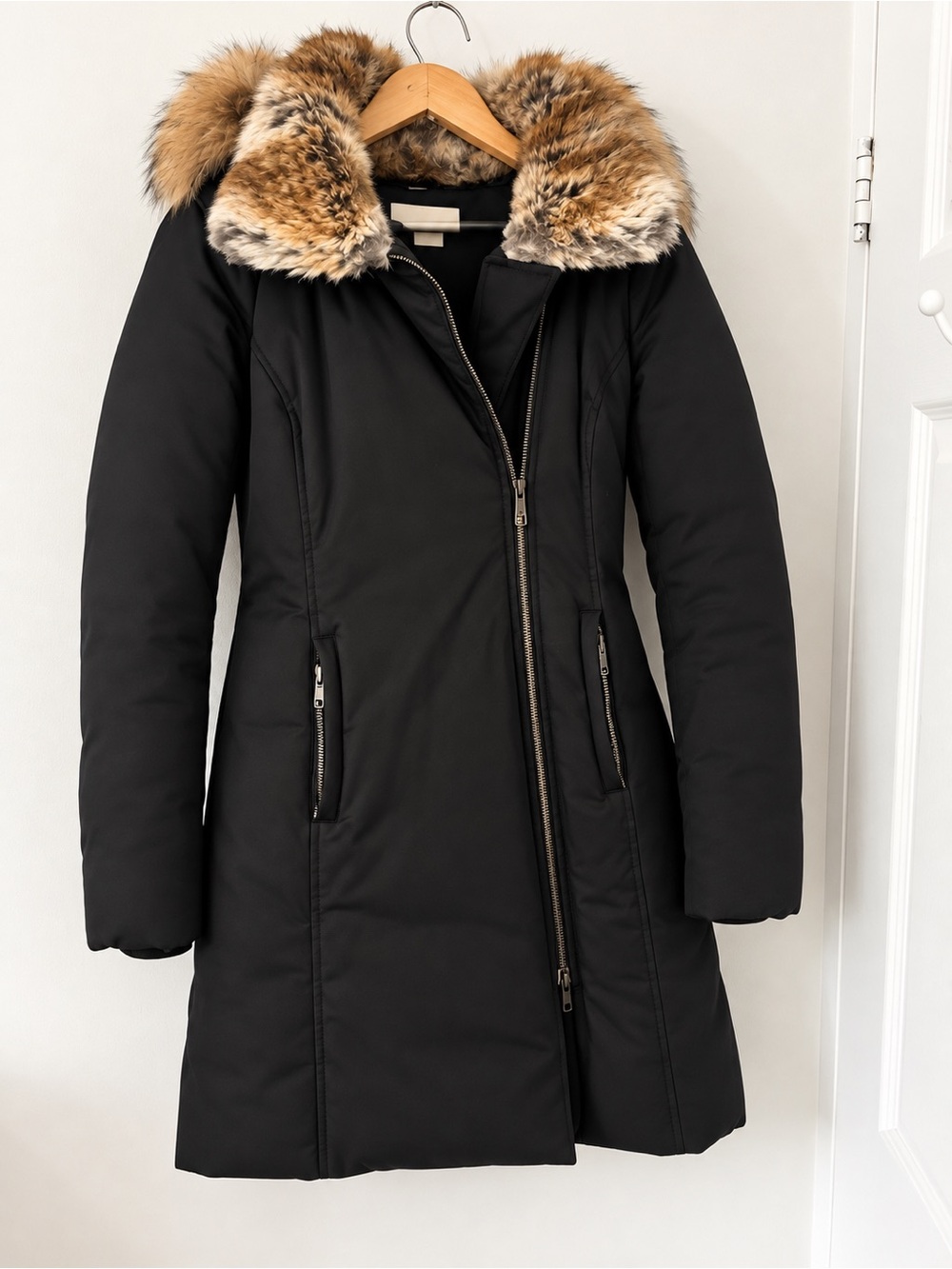 SOIA & KYO Luxury Black Down Parka XXS | Genuine Fur